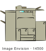 #14500 Copy Machine Copier And Printer Clipart