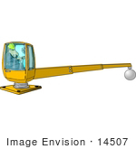 #14507 Middle Aged Man Operating A Crane Clipart