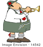 #14542 Male German Trumpet Player Clipart