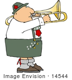 #14544 Male German Trombone Player In Uniform Clipart