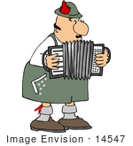 #14547 Male German Squeezebox Accordion Accordian Player Clipart