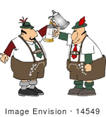 #14549 German Men Holding Beer Steins Clipart