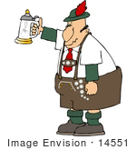 #14551 German Man Holding Up A Beer Stein Clipart