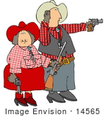#14565 Western Cowboy And Cowgirl Couple Clipart