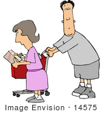 #14575 Middle Aged Caucasian Couple Shopping Clipart
