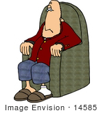 #14585 Caucasian Man Sitting In A Chair Clipart