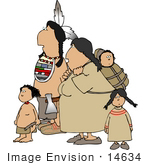 #14634 Native American Family Clipart by DJArt