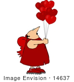 #14637 Middle Aged Caucasian Cupid Man Holding Heart Shaped Balloons Clipart