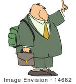 #14662 Middle Aged Caucasian Businessman With A Briefcase And Backpack Clipart