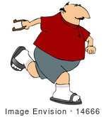 #14666 Middle Aged Caucasian Man Playing Horseshoes Clipart