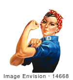 #14668 Picture Of Rosie The Riveter Isolated On White