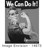 #14673 Picture Of We Can Do It! Rosie The Riveter In Black And White