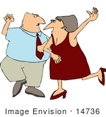 #14736 Middle Aged Caucasian Couple Dancing Clipart