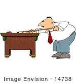 #14738 Man Playing A Game Of Pool Clipart