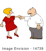 #14739 Middle Aged Caucasian Couple Dancing Together Clipart