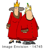 #14745 King And Queen In Red Robes Clipart