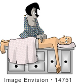 #14751 Masseuse Woman Giving A Spa Patient Man A Back Massage Clipart