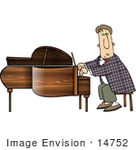 #14752 Pianist Man Playing A Short Grand Piano Clipart