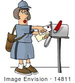 #14811 Middle Aged Caucasian Mail Woman Clipart