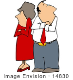 #14830 Angry Couple With Crossed Arms Clipart