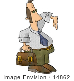 #14862 Man Carrying A Briefcase Clipart
