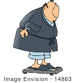 #14863 Man Weighing Himself Clipart