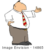 #14865 Caucasian Business Man With His Arm Out Clipart by DJArt