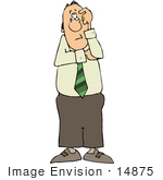 #14875 Confused Caucasian Business Man Clipart
