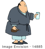 #14885 Sick Middle Aged Caucasian Man Clipart