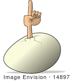#14897 Arm Sticking Out Of An Egg Pointing Up Clipart