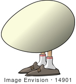 #14901 Egg With Feet Clipart