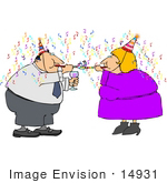#14931 Couple Celebrating At A New Years Party Clipart
