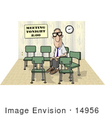 #14956 Man Having A Meeting With Himself Clipart