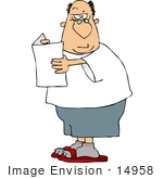 #14958 Man Holding A Paper Clipart