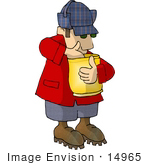 #14965 Man Eating Chips Clipart