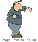 #14968 Man With A Pager Clipart