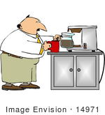 #14971 Man Pouring A Cup Of Coffee Clipart