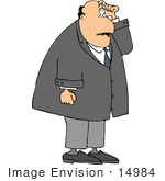 #14984 Puzzled And Confused Business Man Scratching His Head Clipart