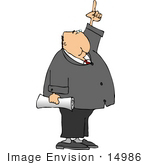 #14986 Caucasian Business Man Pointing Up Clipart