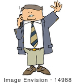 #14988 Business Man Chatting On A Cell Phone Clipart