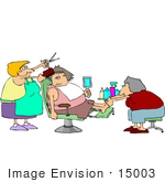 #15003 Woman Getting A Haircut And Pedicure At A Spa Clipart
