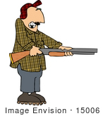#15006 Middle Aged Caucasian Man Holding A Rifle Clipart