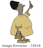 #15016 African American Woman Pointing Up Clipart