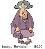 #15020 Old Caucasian Woman In Purple Clothing Clipart