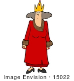 #15022 Queen In A Crown And Red Robe Clipart