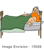 #15026 Man Waking His Wife Clipart