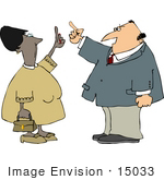 #15033 Caucasian Man And African American Woman In Argument Clipart