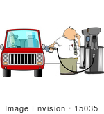 #15035 Man And Wife At A Gas Station The Man Pumping Gas Clipart