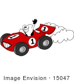 #15047 Tooth Driving A Racecar Clipart
