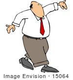 #15064 Business Man Walking On A Tightrope Clipart